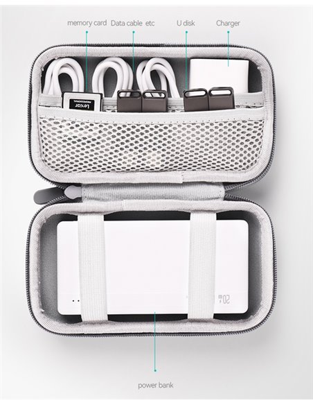 USAMS θήκη οργάνωσης αξεσουάρ US-ZB263, 18.1x10.2x5.3cm, γκρι