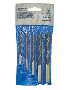 MEGA σετ τρυπάνια για ξύλο 26205, 4-10mm, 5τμχ