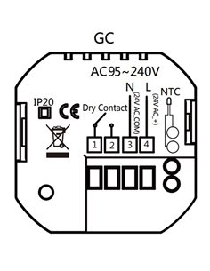 Smart θερμοστάτης αερίου BHT-009GCLW, WiFi, χωνευτός, μαύρος