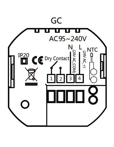 Smart θερμοστάτης αερίου BHT-009GCLW, WiFi, χωνευτός, μαύρος