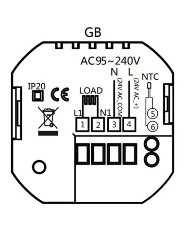 Smart θερμοστάτης πετρελαίου BHT-009GBLW, WiFi, χωνευτός, μαύρος