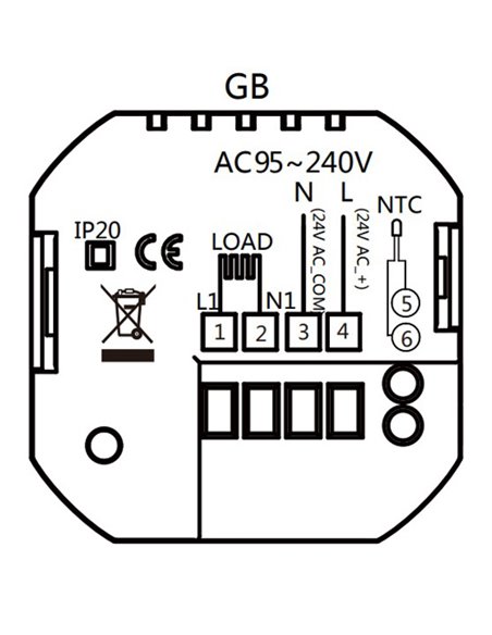 Smart θερμοστάτης πετρελαίου BHT-009GBLW, WiFi, χωνευτός, μαύρος