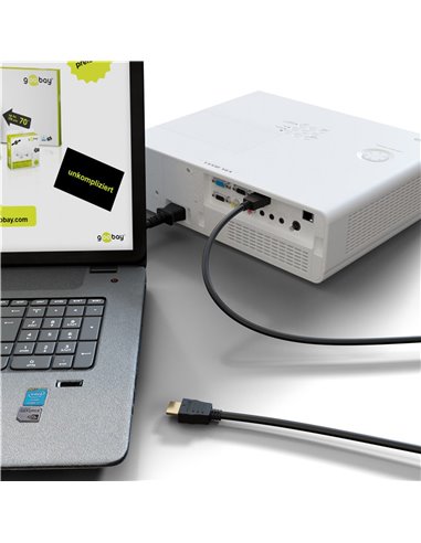 GOOBAY καλώδιο HDMI 2.0 60623 με Ethernet, 4K/60Hz, 18 Gbps, 3m, μαύρο
