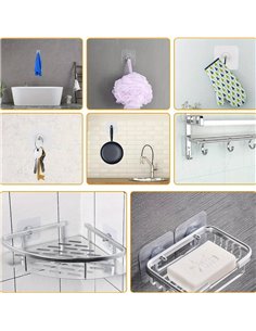 HOME USE αυτοκόλλητες βάσεις HUH-0156, 57x57mm, διάφανο, 4τμχ