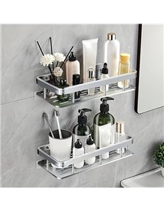 HOME USE ράφι τοίχου HUH-0161, αλουμινίου, 30x5x13cm, ασημί