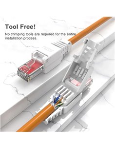 POWERTECH βύσμα δικτύου RJ45 CAB-N350, CAT 6A UTP, tool-free, λευκό