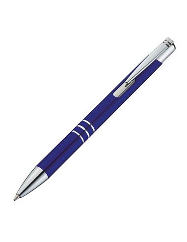 Στυλό μεταλλικό μπλε με ασημένιες λεπτομέρειες Υ14,2xØ1εκ.
