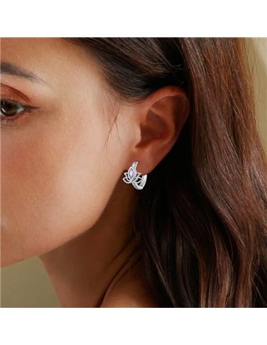 BAMOER σκουλαρίκια κρίκος SCE1648 με κυβική ζιρκόνια, ασήμι 925, ασημί