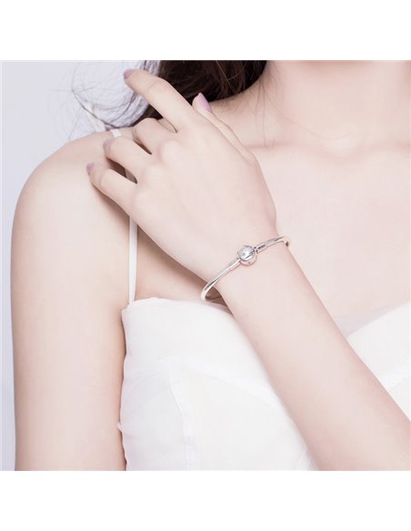 BAMOER βραχιόλι χειροπέδα Charm SCB144-17, κυβική ζιρκόνια, ασήμι 925