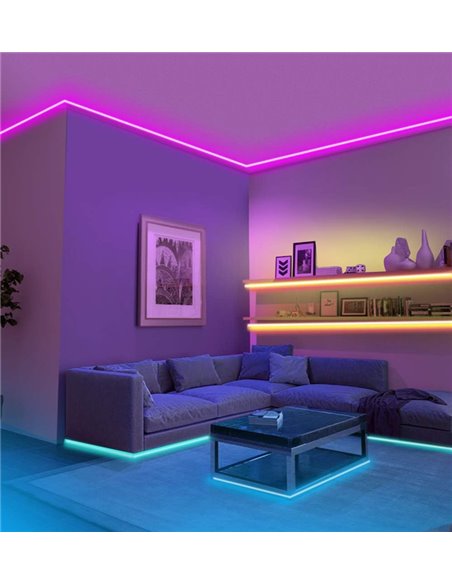 POWERTECH smart LED καλωδιοταινία HLL-0132, RGB, IP44, Bluetooth, 15m