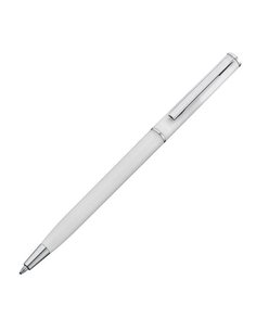 Στυλό πλαστικό slim line λευκό με ασημένιες λεπτομέρειες Υ13,6xØ0,8εκ. Δυνατότητα εκτύπωσης