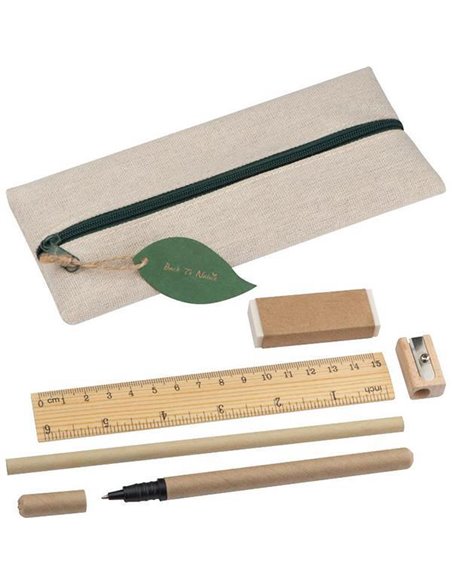 Σετ γραφής οικολογικό 6 τεμαχίων (κασετίνα, στυλό, χάρακας κ.α)