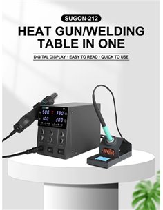 SUGON σταθμός συγκόλλησης 212 με κολλητήρι & air gun, 760W, 200-450 °C