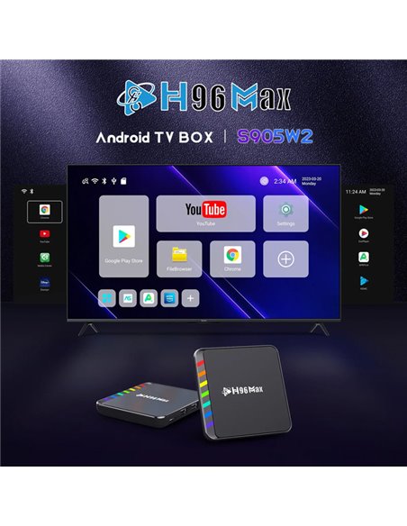 H96 MAX TV Box W2, 4K, S905W2, 4/32GB, WiFi 6, Bluetooth, Android 11