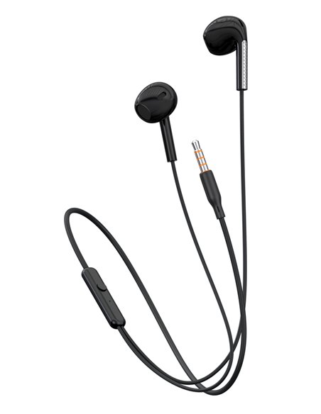 CELEBRAT earphones με μικρόφωνο G28, 3.5mm σύνδεση, Φ10mm, 1.2m, μαύρα