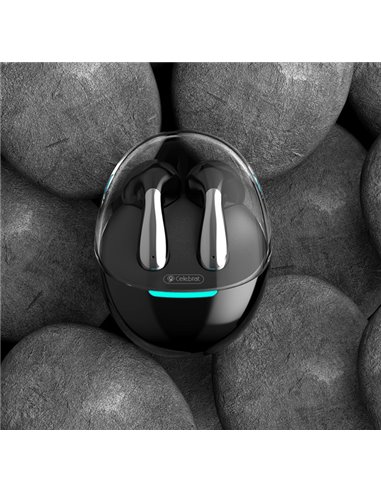 CELEBRAT earphones με θήκη φόρτισης W51, True Wireless, Φ13mm, μαύρα