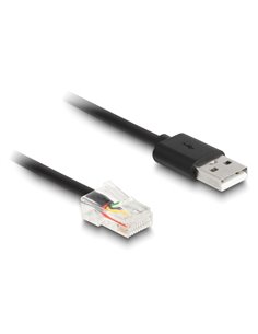 DELOCK καλώδιο USB σε RJ50 90602 για barcode scanner, spiral, 2m, μαύρο