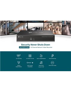TP-LINK NVR καταγραφικό VIGI NVR1016H, 8MP, 16 κανάλια, Ver. 1.20