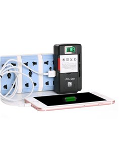 POWERTECH φορτιστής μπαταρίας κινητών QC64 με οθόνη, USB, μαύρος