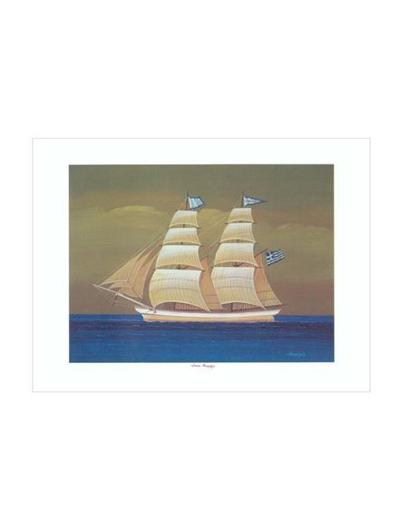 Λιθογραφία Ιστιοφόρο 30x40εκ.