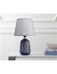 POWERTECH επιτραπέζιο φωτιστικό HLL-0140, E27, κεραμική βάση, μπλε/γκρι