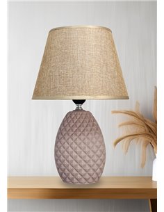 POWERTECH επιτραπέζιο φωτιστικό HLL-0143, E27, κεραμική βάση, ροζ/χρυσό