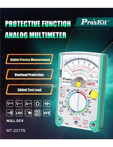 PROSKIT αναλογικό πολύμετρο MT-2017N, DCV, ACV