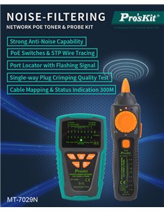 PROSKIT tester καλωδίων δικτύου MT-7029N για RJ45/11/12