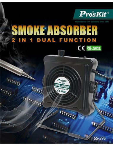 PROSKIT σταθμός απορρόφησης καπνού SS-595B με φίλτρο άνθρακα, 8~23W