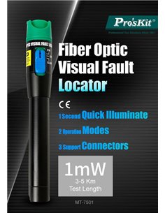 PROSKIT ανιχνευτής θέσης οπτικού σφάλματος οπτικής ίνας MT-7501, 1mW