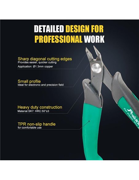 PROSKIT πλαγιοκόφτης PM-101D με αντιολισθητικές λαβές, max Φ1.3mm, 135mm