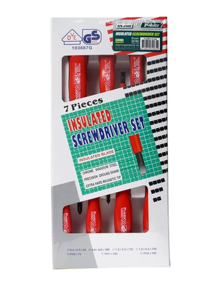 PROSKIT σετ κατσαβίδια ηλεκτρολόγου 8PK-8100E με μόνωση 1000V, 7τμχ