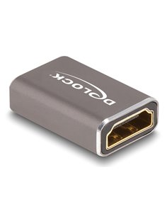 DELOCK αντάπτορας HDMI 60078 με Ethernet, 8K/60Hz, μεταλλικός, γκρι