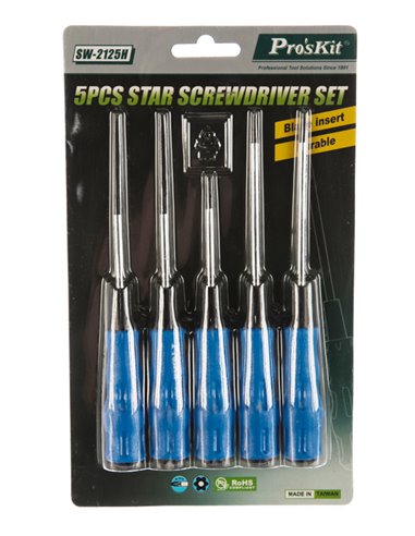 PROSKIT σετ κατσαβιδιών Torx SW-2125H, 5τμχ