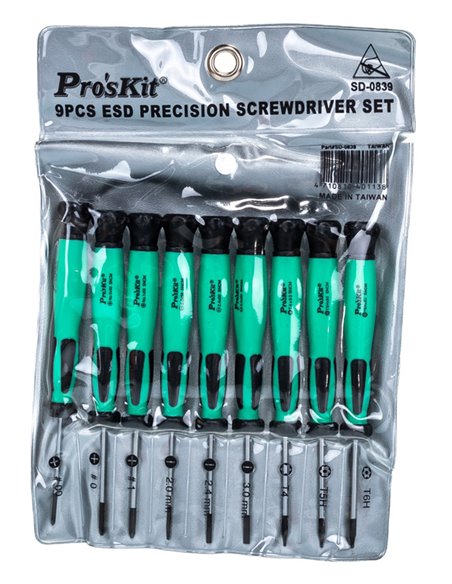 PROSKIT σετ κατσαβιδιών ακριβείας SD-0839, 9τμχ