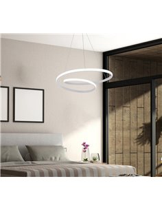 POWERTECH LED φωτιστικό οροφής HLL-0153, 25W, 4000K, Φ40cm, 1m, λευκό