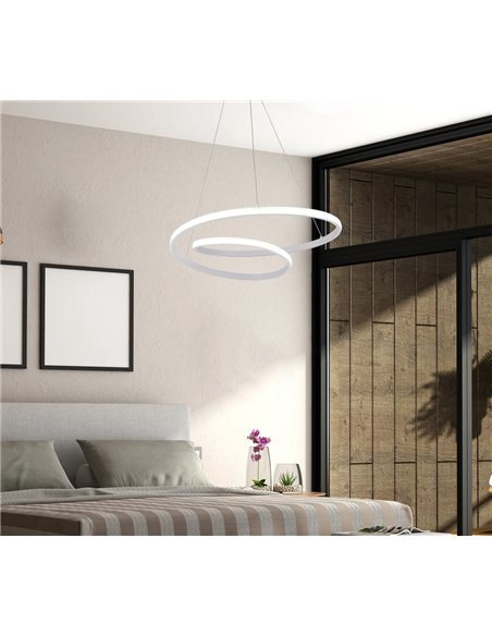 POWERTECH LED φωτιστικό οροφής HLL-0153, 25W, 4000K, Φ40cm, 1m, λευκό