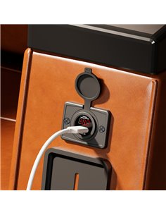 POWERTECH πρίζα USB για σκάφη & οχήματα PTL-006 με οθόνη, 12W, IP65