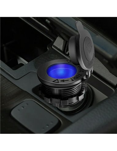 POWERTECH πρίζα αναπτήρα για σκάφη & οχήματα PTL-010, μπλε LED, 12V