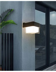 POWERTECH LED φωτιστικό τοίχου HLL-0157, 7W, 4000K, 560lm, IP65, μαύρο