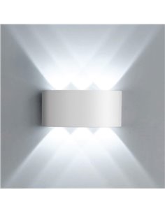 POWERTECH LED φωτιστικό τοίχου HLL-0160, 6W, 4000K, 510lm, IP65, λευκό