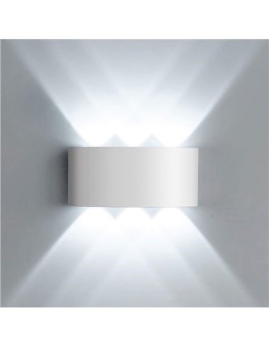 POWERTECH LED φωτιστικό τοίχου HLL-0160, 6W, 4000K, 510lm, IP65, λευκό