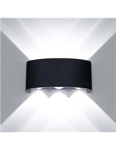 POWERTECH LED φωτιστικό τοίχου HLL-0161, 6W, 4000K, 510lm, IP65, μαύρο