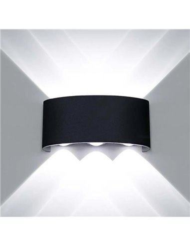 POWERTECH LED φωτιστικό τοίχου HLL-0161, 6W, 4000K, 510lm, IP65, μαύρο