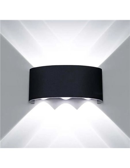 POWERTECH LED φωτιστικό τοίχου HLL-0161, 6W, 4000K, 510lm, IP65, μαύρο