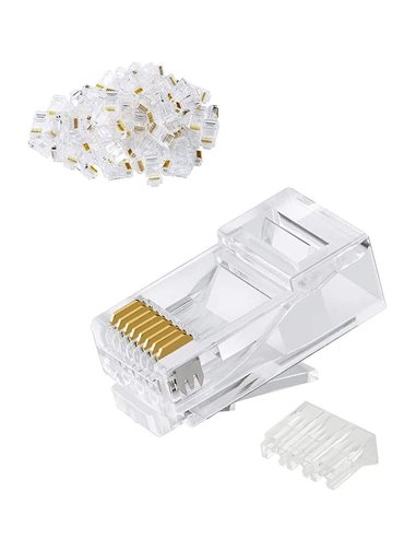 POWERTECH βύσμα RJ45 CAB-N352, Cat 6/6a UTP, modular, διάφανο, 50τμχ