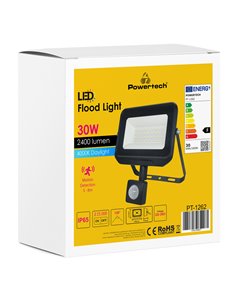 POWERTECH LED προβολέας PT-1262, με αισθητήρα κίνησης, 30W, 4000K, IP65