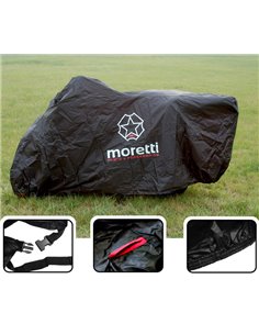 MORETTI κουκούλα μηχανής LXMA2753 με θήκη, L 246x104x127cm, μαύρη