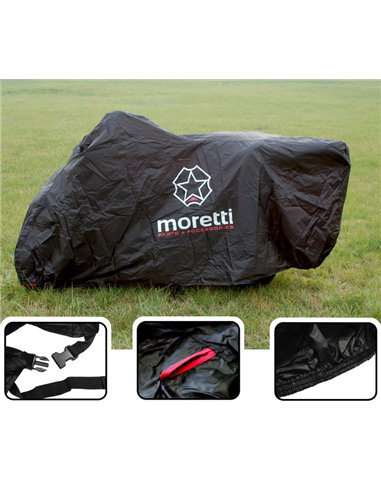 MORETTI κουκούλα μηχανής LXMA2753 με θήκη, L 246x104x127cm, μαύρη