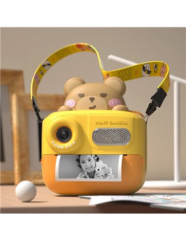 WOWKIDS παιδική φωτογραφική μηχανή K64 με εκτυπωτή, 26MP, 2", κίτρινη